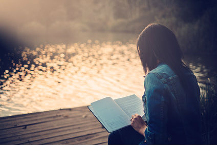 Woman Journal Lake Book