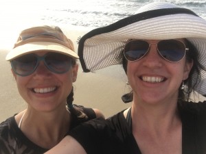 My current accountability partner (and sister) and I. If only all our check-ins took place on the beach!