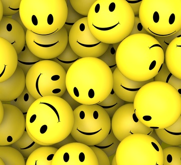 Smileys Showing Happy Cheerful And Smiling Faces